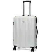 Swiss Luggage Suitcase Lightweight with TSA locker 8 wheels 360 degree rolling HardCase SN8808B-white