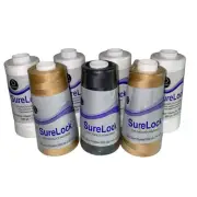 Sure Lock Lot 7 Serger Thread White Gold Black Polyester 3000 Yd Overlock Spools