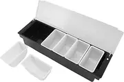 Condiment Bar Fruit Bar Fruit Caddy with Lid Condiment Caddy Durable Plastic Transparent Lid Detachable Design Multifunction Bar Fruit Caddy for Vege Fruit Seasoning(six-Frame)