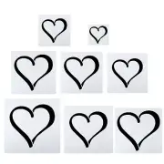 Heart Painting Stencils, 8 Pack Paint Stencils Painting Template Style 2, White