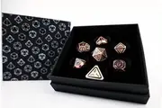 LPG Dice Set - Metal RPG Concentric (Black/Brass)