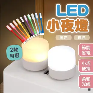 LED小夜燈 迷你夜燈 USB夜燈 免充電 LED燈 插電小夜燈 LED小圓燈 USB小夜燈 便攜式小夜燈 隨身小夜燈