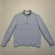 Johnnie-O KEYE 1/4 Quarter Zip Golf Top Shirt / Sweater LS Sz L Heather Blue