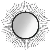 Wall Mirror Sunburst 80 cm Black