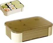 Salad Container for Lunch,3 Dividers Food Container | Microwave-Safe Portable Lunchbox for School Meal Prep Outdoor Activities Picnic Camping Travel Construction
