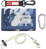 [RE ROUGH ENOUGH] Rough Enough Kids Wallet for Boys Teens with Zipper Coin Pouch Card Holder Neck Lanyard Strap Keychain Canvas Cloudy Blue White, Blue, 5X3.4inch, Kids Wallet for Boys With Neck Lanyard Strap and