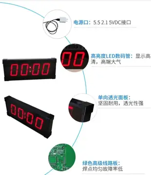 [2.5寸4位倒數計語音+按鍵版]比賽計時器語音拍打按壓跑步拳擊回圈提醒辯論各行各1458元