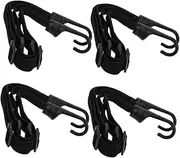 SOLUSTRE 4pcs Motorcycle Helmet Rope: 23.58" Adjustable Bungee Cord - Heavy Duty Elastic Strap with 2 Hooks for Luggage Cargo Tents Trailers Bike Racks Tarps