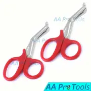 2 Pcs 5.5" Medical EMT/Utility Scissor Red-Color, 5 1/2 Inch Bandage Shears