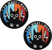 Retro Rainbow Cat Embroidered Appliques Patches, Fastener Hook Backing Repair Patch Decorative Applique, Humor Funny Meme Animal Embroidery Patch Tactical Badges, 3Inches
