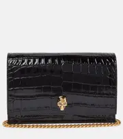 [McQueen] McQueen Skull Small leather crossbody bag One Size black