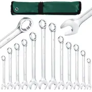 ACA 8-24mm Metric Spanner Set Open Box Combination Wrench Open Ring+Roll Pouch 12PCS Tool Set