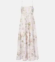 [Zimmermann] Zimmermann Acacia floral linen midi dress AU 8 purple