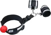 Bondage SM Role Play Set Female Slave Porous Mouth Ball Adjustable Collar Back Handcuffs Bondage Flirting Tool Adult Sex Toys