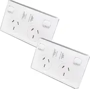 OZSTOCK® 2 x Power Point Home Wall Power Supply Socket Kit Dual USB Australian SAA Approval