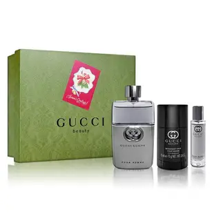 Gucci 罪愛男淡香水禮盒組(淡香水EDT90ml+隨身瓶15ml+體香膏75ml) ★七彩美容百貨｜限時滿額折$150