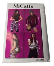 McCalls Sew Pattern 11496 Misses Knit Tunic Hat Gloves Skirt Belt Bags XS-M UC