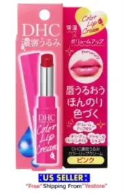DHC Moisture Lip Cream Olive Oil Aloe Vitamin E Lip Balm (Pink) -US Seller