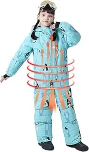 Snow Suit for Kids | Piece Cartoon Snowsuit - Boys Girls Skiing Clothes Waterproof Winter Jumpsuits Outdoor Snowboard Gear Pisole