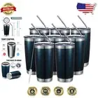 8 Pack 20oz Stainless Steel Insulated Tumblers with Splash-Proof Lids & Straws