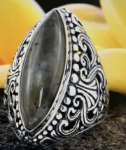 Bali Legacy 8.51 CTW Malagasy Labradorite Ring Size 5 In Sterling Silver 8.8 G