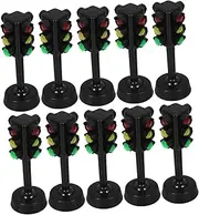 JOINPAYA 10pcs Traffic Light Model Traffic Light Decor Traffic Sign Light Toy Attention Mini Signal World Interesting Traffic Lamp Traffic Lights for Lights for Model Globe Black Abs