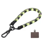 Phone Lanyard Wrist Lanyard with Lanyard Patch Green Yellow Flag Pattern 1 Pack