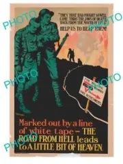 OLD HISTORIC PHOTO OF WWI MILITARY POSTER c1915 YMCA HELP THE WALKING WOUNDED