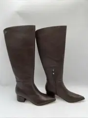 NWB Nine West Women's Morgin Pull On Pointed Toe Knee-High Boots Brown Size 7M