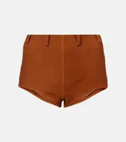[Self-Portrait] Self-Portrait High-rise suede shorts AU 16 brown
