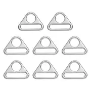 8 Pcs 1 1/4 Inch Triangle Buckles Adjuster Triangle D Rings Strap, Silver