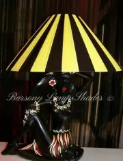 PLASTIC RIBBON COOLIE LEMON / BLACK LAMPSHADE for BARSONY LADY LAMP