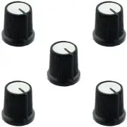 10 x White Potentiometer Knob for 6mm Shaft