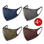 4 Pack PM2.5 Diamonds Breathable Mouth Party Mask Washable And Reusable