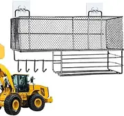 Excavator Truck Storage Box - Foot Pad Tool Adhesive, Shoe Driver’s Cabin Hook, Heavy-Duty Organizer | Multipurpose Compartment Vehicle Rack, Portable Utility Container for Outdoor Construction