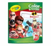 ** Crayola INCREDIBLES 2 ** Color & Sticker Book 32 Page 8.5 x 10 (50+ Stickers)