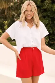 Lilo Short in Red Linen Blend 8