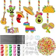 Pasimy 36 Sets Fall Suncatchers Craft Kits Thanksgiving DIY Paint Window Hanging Ornaments Decorations Make Your Own Autumn Activities Arts Project Party Favors Gifts for Classroom Home(Mexican)
