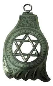 Handcrafted Moroccan David Star Hamsa evil eye pendant