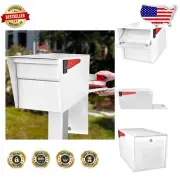 Secure Alpine White Locking Mail Manager - Rear Access Mailbox with Baffle Door