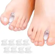 Povihome 8 Pack Gel Bunion Corrector and Toe Spacers Separators and Straightener Orthotics (4/10''Thick) for Sports Activities, for Men and Women Overlapping Toes, Bunion Pain Relief - Small Size
