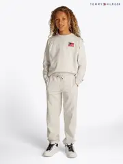 Tommy Hilfiger White Relaxed Flag Sweatshirt (F55314) | $127 - $150