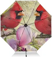 [PDZRMY] UV Protection Travel Umbrella Branch Bird Floral Compact for Rain and Sun - Auto Open and Close UPF 50+ Windproof Portable 46” Sun Umbrella for Women and Men