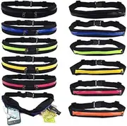 Waterproof Running Hiking Sport Bum Bag Travel Money Phone Belt Waist Zip Pouch (Green, 1 Zipper)