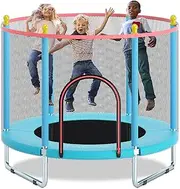Trampoline for Kids, 140CM Toddler Indoor Outdoor Small Trampoline with Safety Enclosure Net, Baby Trampoline Toys Kids Jumper, for Boys and Girls Age 6+