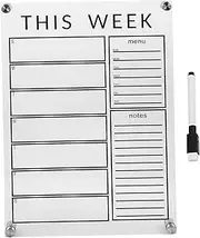 COHEALI 1 Set Erasable Weekly Message Board Transparent Acrylic Weekly Planner Board for Home with Push Pins Whiteboard Pen for Reminders Notes
