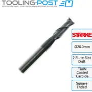 20.0mm Cabide Slot Drill 2 Flute Micro Grain Carbide TiAIN Coated (Starke)
