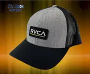 New RVCA Ticket III Heather Black Gray Mens Trucker Snapback Cap