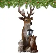 Solar Garden Statue - Deer Garden Figurines Outdoor Decor Lights | Deer, Bird, Rabbit, Hedgehog Statue Lawn Decor for Patio, Lawn, Home House