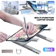 Laptop Stand Universal Dock Station 8 in 1 USB C Hub Notebook Tablet PC Holder